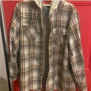 Plaid Sherpa-Lined Jacket
